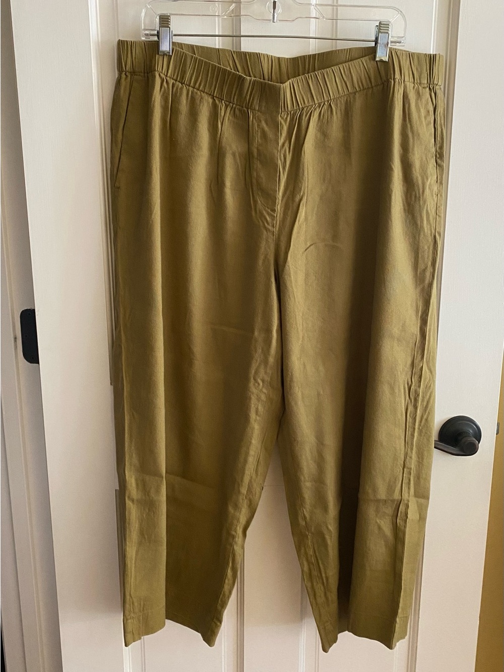 J.Jill Linen Olive Green Casual Pull-On Pants, women’s XL